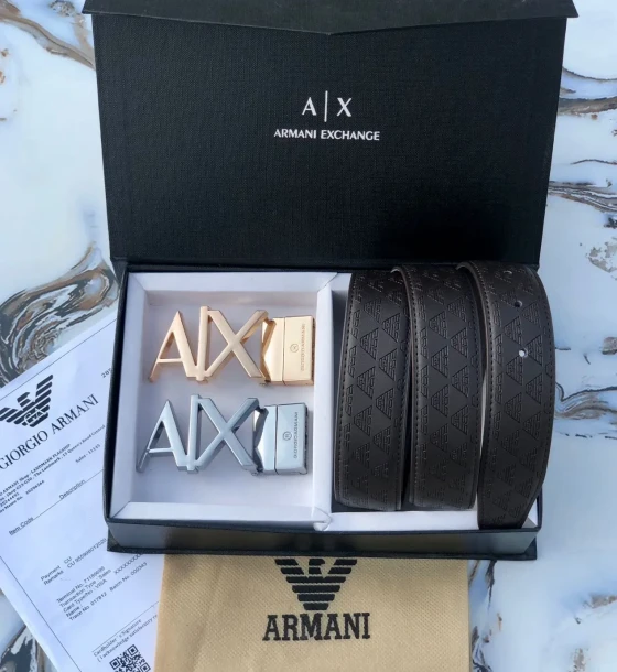 Armani Two Buckle Set Belt first copy