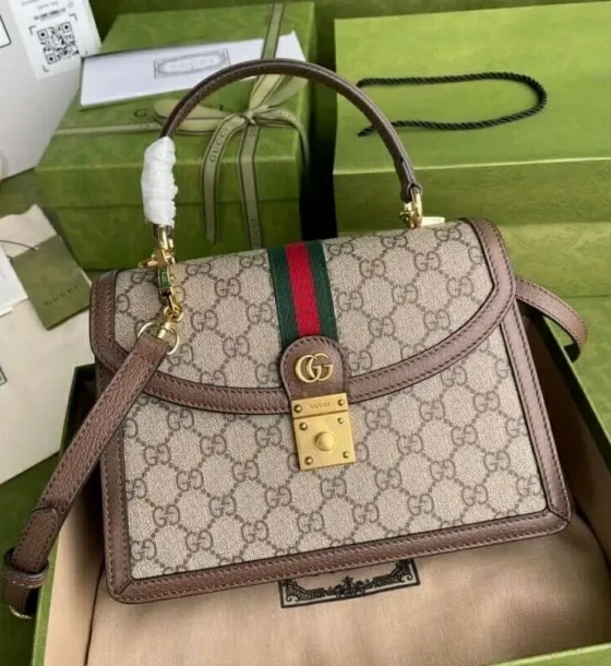 Gucci GG Ophidia Web Top Handle Bag (With Box) first copy