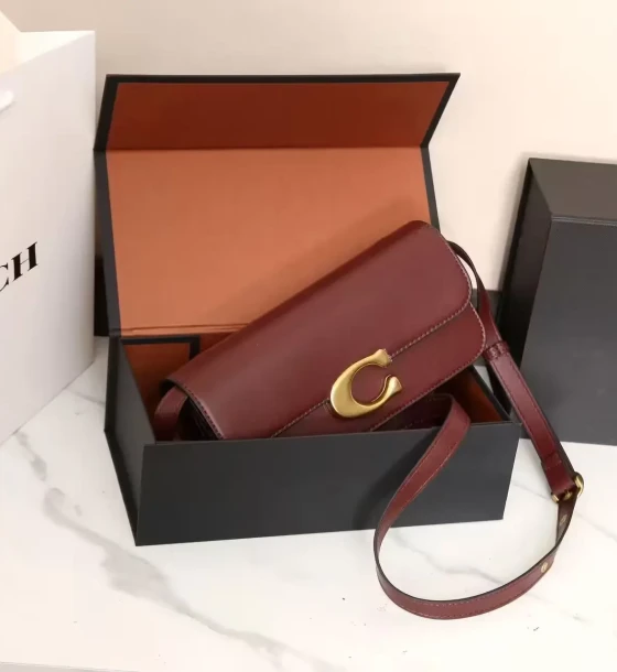 Coach Zoe Apricot Red Color Shoulder Bag (With Box) first copy