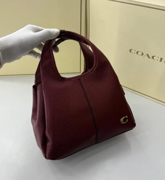 Coach Lana Maroon Color Shoulder Bag (With Box) first copy