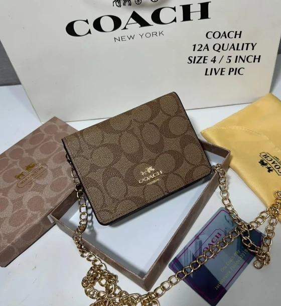 Coach Wallet With Chain Sling Crossbody Bag first copy