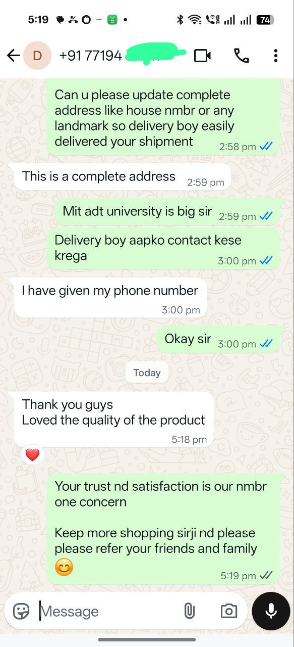 WhatsApp Feedback