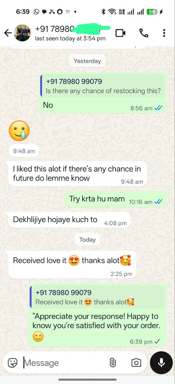WhatsApp Feedback