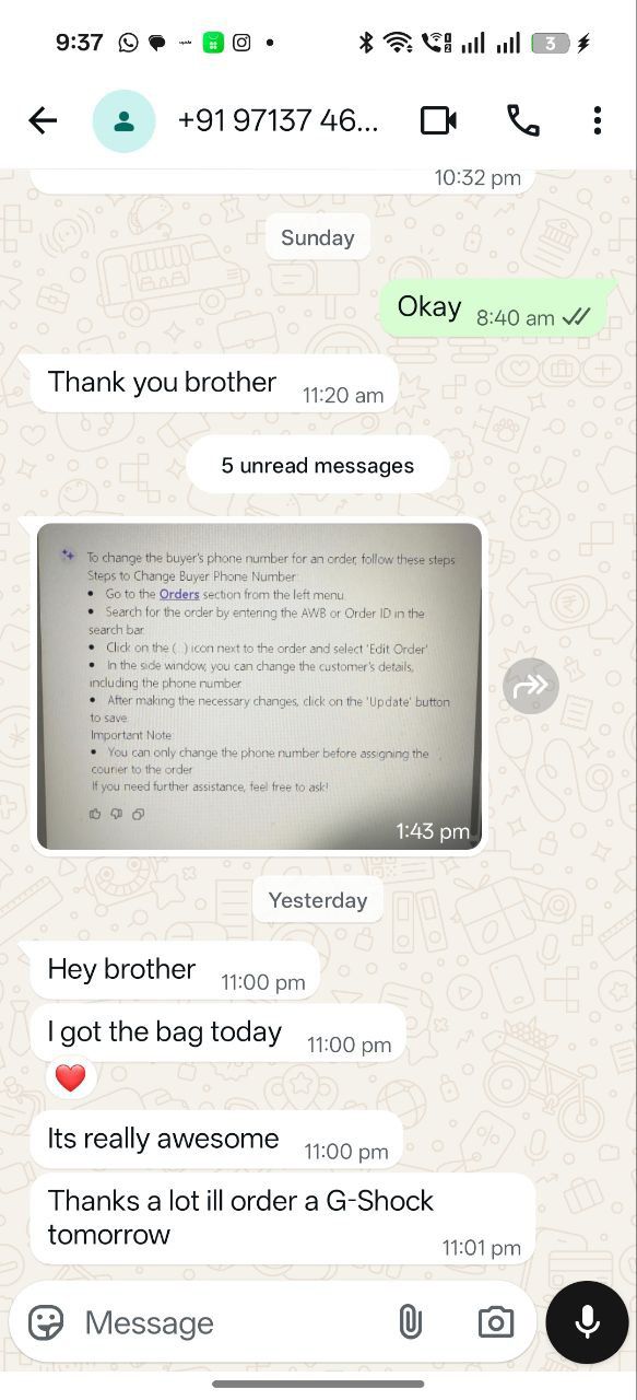 WhatsApp Feedback