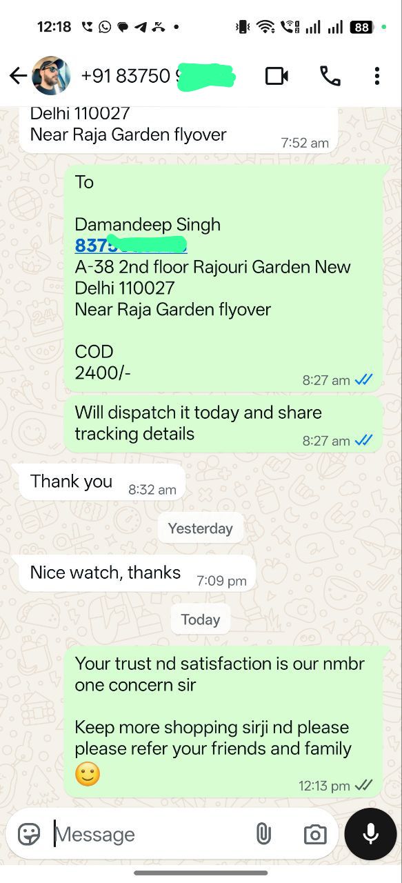WhatsApp Feedback