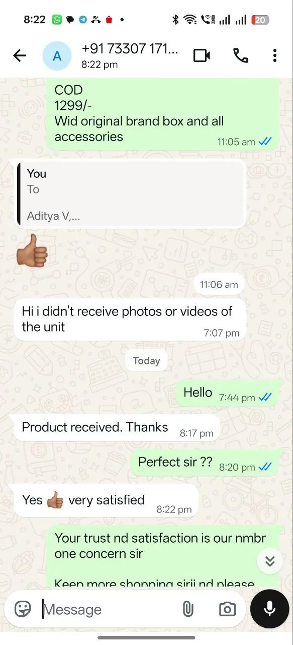 WhatsApp Feedback