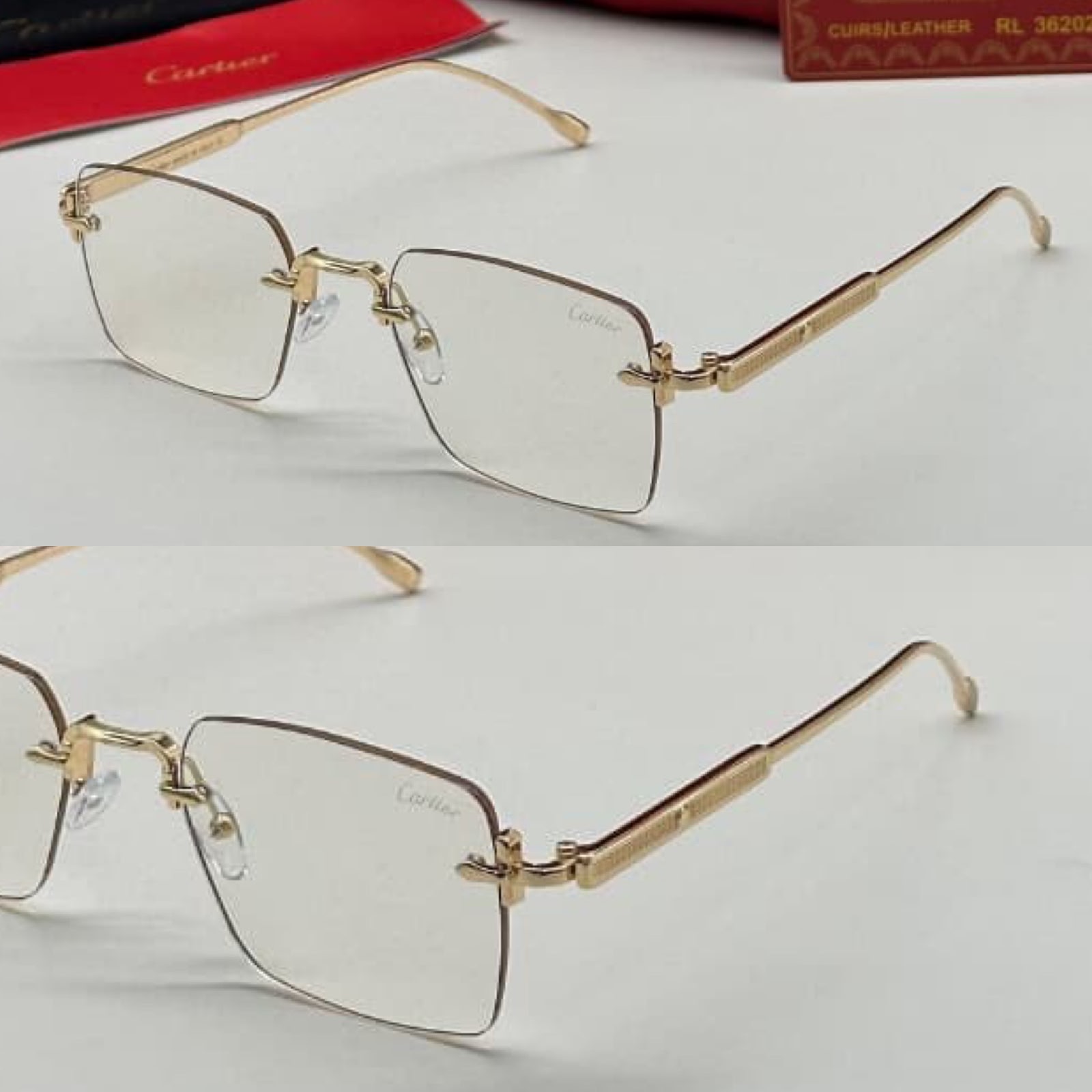 C1782 Sqaure Rimless Eyeglasses