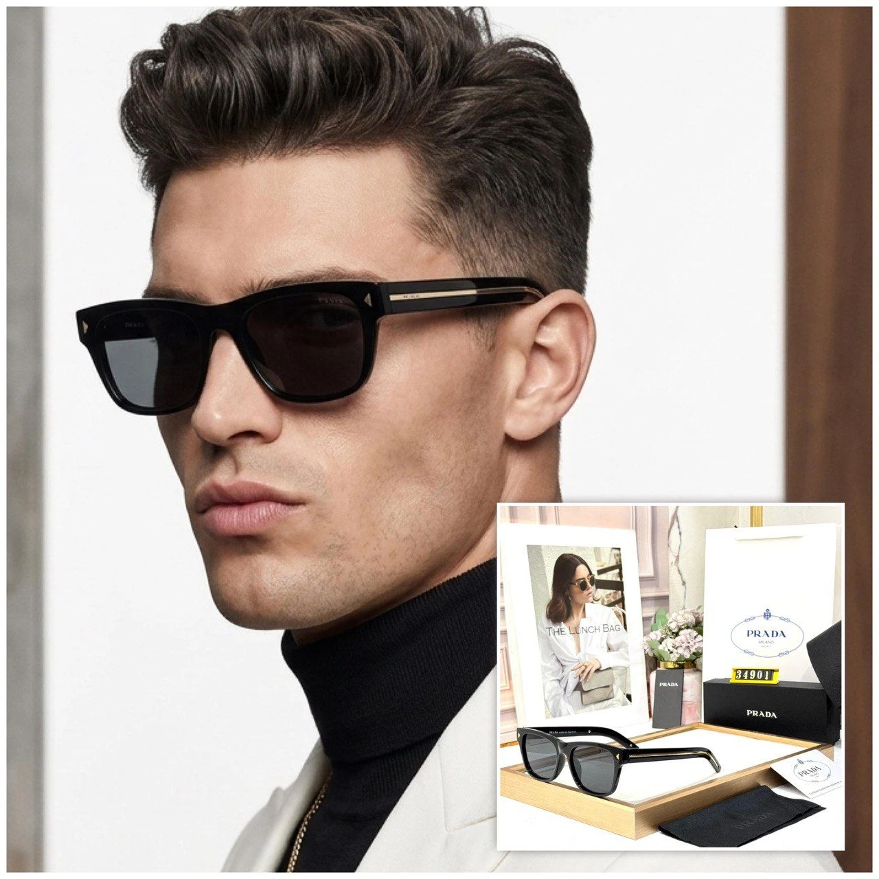 Prada Pd18 Premium Square Sunglasses
